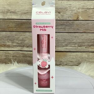 CéLAVI Strawberry Milk Lip Balm & Lip Scrub - Pink